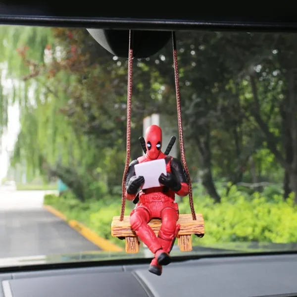 Cartoon Deadpool Car Pendant Rearview Mirror Pendant Interior Accessories Mini Model Toys Action Figures InteriorDecorationModel - Image 4