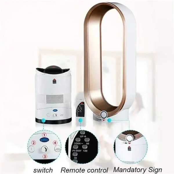 2024 New Bladeless Fan Electric Cooling Air Tower Fans With Remote Control Intelligent Low Noise 16 Inch Stand Floor - Image 5