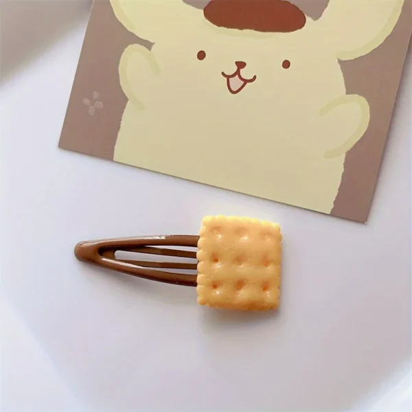 4pcs/Set Whimsical Biscuit-Shaped Hair Clips for Women and Girls - Fun, Daily, Party Hair Accessories with Simulation Biscuit Th - Image 6