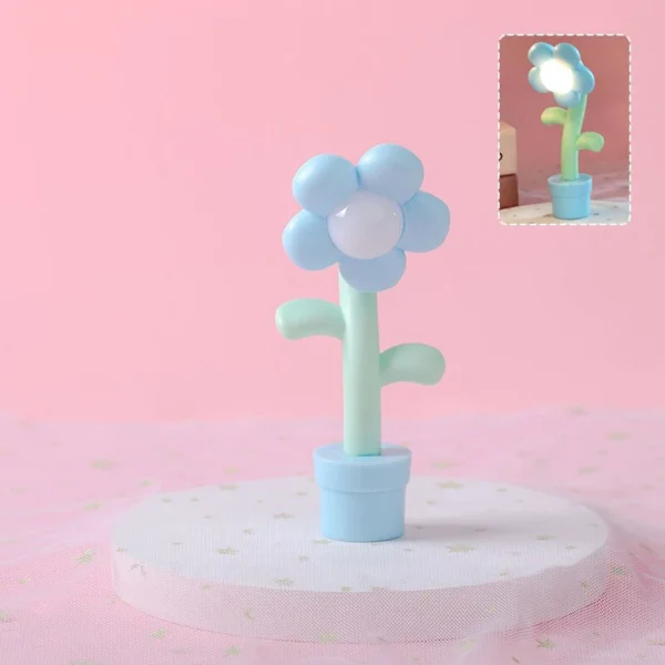1:12 Dollhouse Miniature LED Night Light Floor Lamp Cute Flower Shape Mini Desk Lamp Home Lighting Model Doll House Accessories - Image 2
