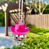 Pink Cowgirl CowBoy Hat Car Charm Rear View Mirror Hanging Disco Ball Bling Keychain Western Accessories Bag Decor Car Makeover - Image 5