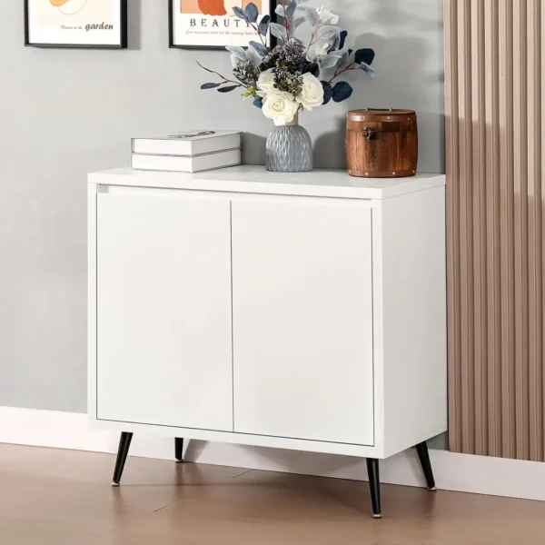 Sideboard Cabinet, 2-Door Decorative Storage Cabinet, Modern Freestanding Cabinet, Sideboard with Metal Legs, Living Room - Image 6
