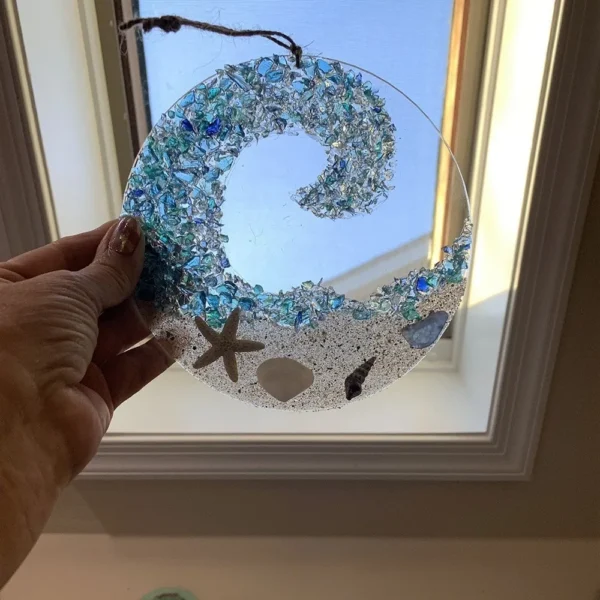 Romantic Waves and Beach Acrylic Material Plane, Car Pendant, Backpack Accessories, Home Decoration Room Decor Accessories