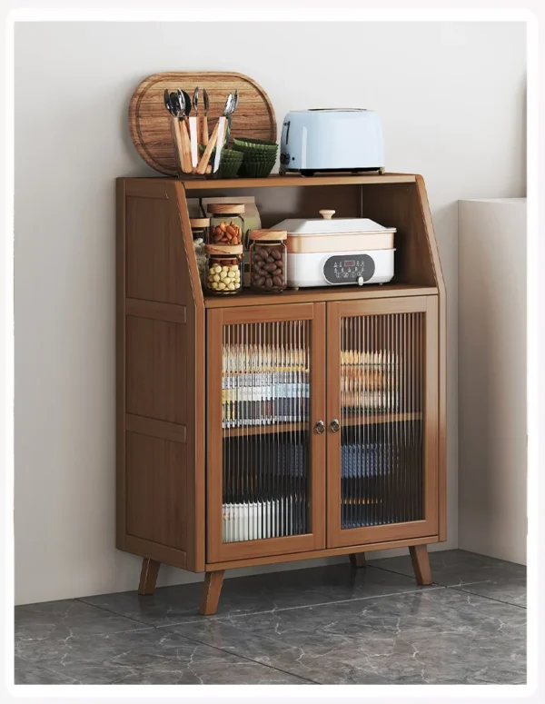 dining room Bamboo solid wood kitchen cabinets furniture sideboard side table furniture living room alacena Display cabinet - Image 4