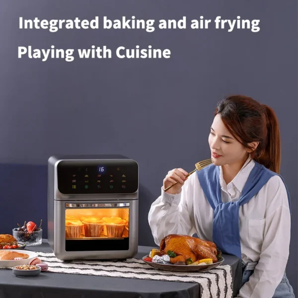 10L Large Capacity Electric Air Fryers Oil-free Automatic Household Kitchen 360°Baking Convection Oven Deep Fryer without Oil - Image 4