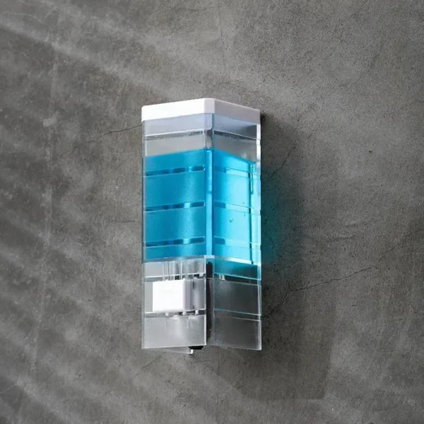 Non-punching Manual Press Soap Dispenser Wall Hanging Traceless Paste Disinfectant Bottle Bathroom Transparent Soap Dispenser - Image 2