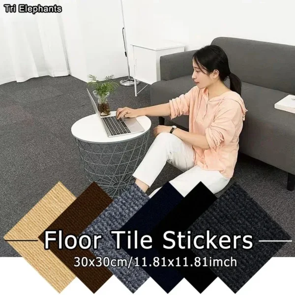 10pcs Floor Tiles Without Damage Can Be Spliced Plush Floor Stickers Kitchen Bedroom Indoor Self-adhesive Floor Stickers