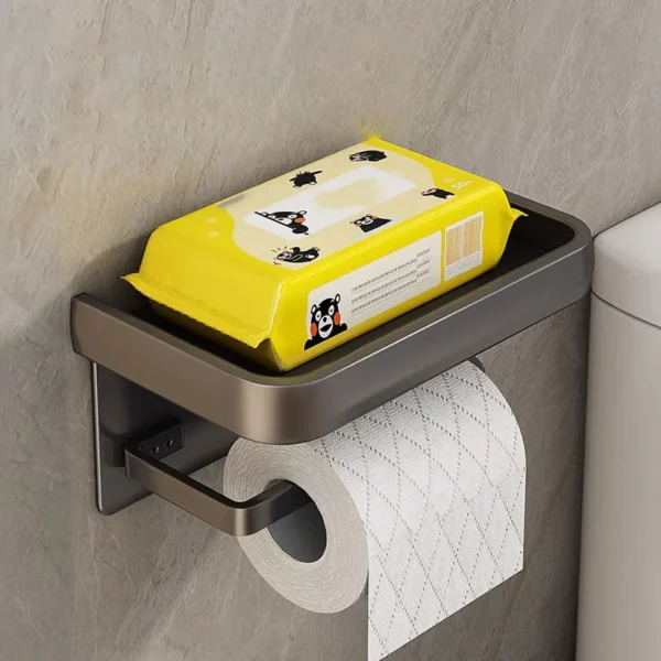 Aluminum Alloy Toilet Paper Holder Tissue Rack Bathroom Tissue Holder for Bathroom Storage Shelf Bathroom Accessories - Image 3