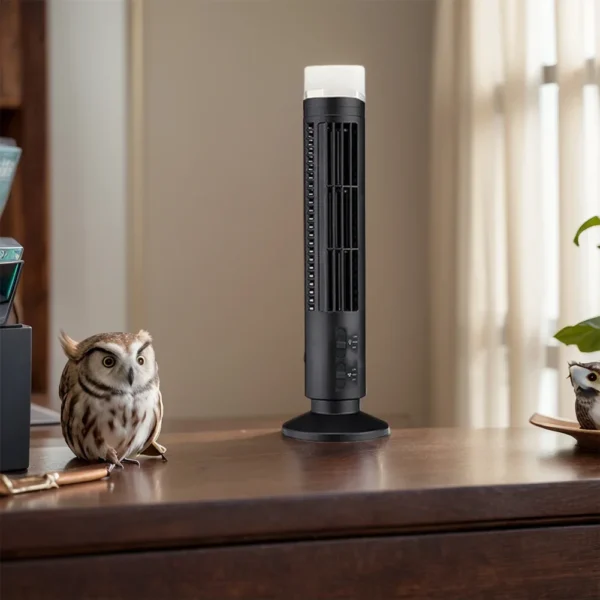 LED Tower Fan No Leaf Air Conditioner 2 Gear Speed USB Bladeless Fan Portable Stand Up Tower Fan for Living Room Bedroom - Image 4