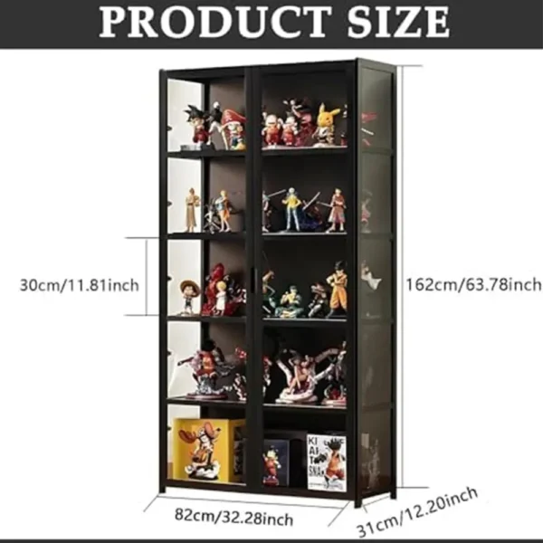 Curio Display Cabinet,5-Tier Tall Bookcase with Adjustable Shelves,Collectibles Toy Organizers Rack&Display Shelf,Kids Bookshelf - Image 2