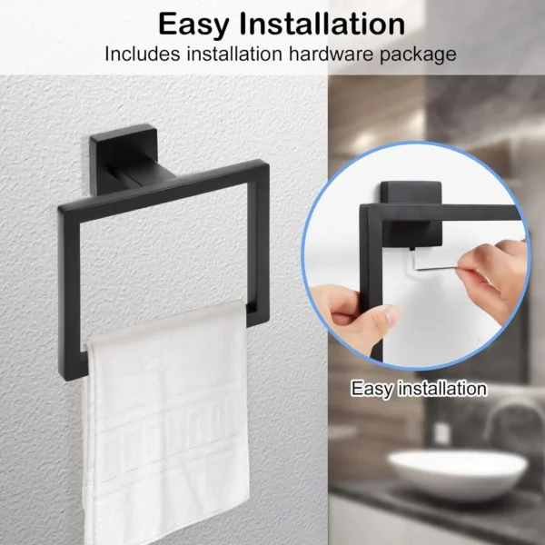 Bathroom Towel Ring Hook Hardware Accessories Storage Holder 304 Stainless Steel Hand Towel Holder Modern Round Towel Hanger - Image 5