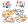 10pcs/lot 12x33mm Rotating Dog Buckle Gold Rhodium Metal Lobster Clasps Hooks For DIY Jewelry Making Key Ring Chain Accessories