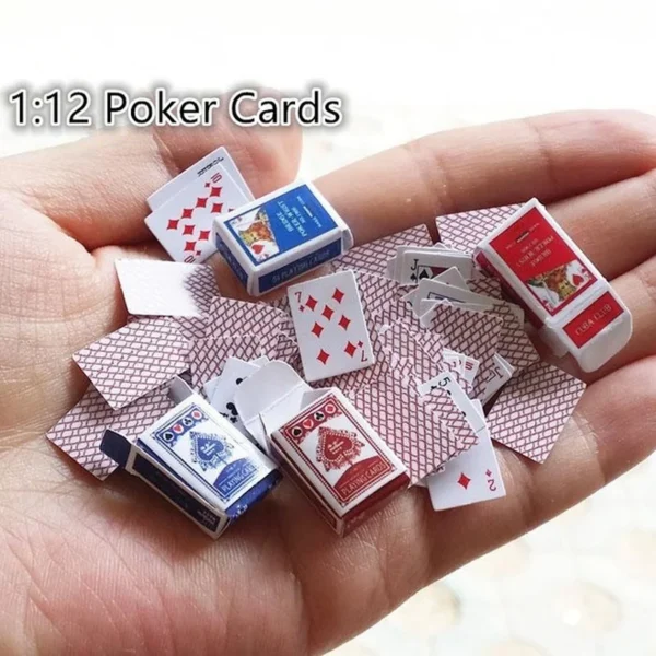 Mini Cute 1:12 Dollhouse Miniatures Poker Home Decoration Poker Cards Playing Game for Doll Kawaii Accessories - Image 2