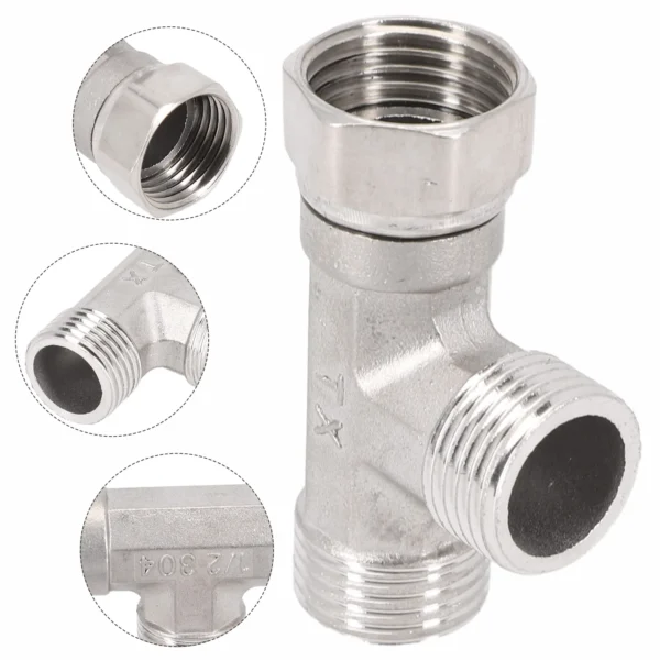 1pc T-Adapter Interface For Diverter Bath Toilet/Bidet Sprayer Shower Head/G1/2 Bathroom Accessories 3 Ways Valve T Adapter - Image 7