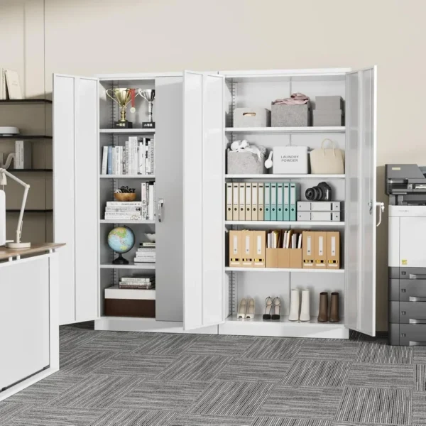Storage Cabinets, 72" Steel Locking Cabinet with Doors and 4 Adjustable Shelves, Tall Tool Cabinets Lockable File Cabinet