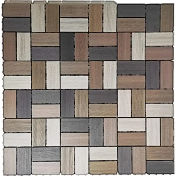 Interlocking WPC Decking Tiles Weather Resistant Outdoor Floor Tile Fire Water Resistant Patio DIY Deck Tiles Random Antique) - Image 3