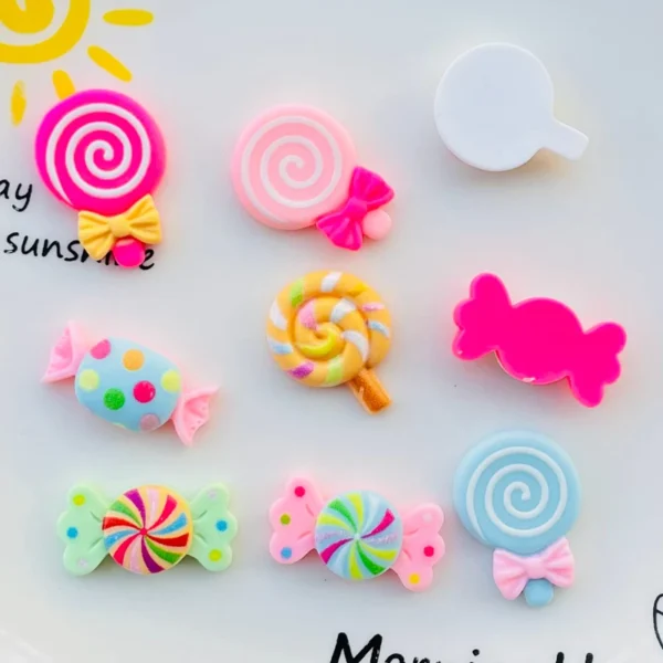 20 Pcs New Cute Kawaii Cartoon Candy Lollipop Resin Cabochon Scrapbooking DIY Jewelry Earwear Craft Decoration Accessories - Image 5