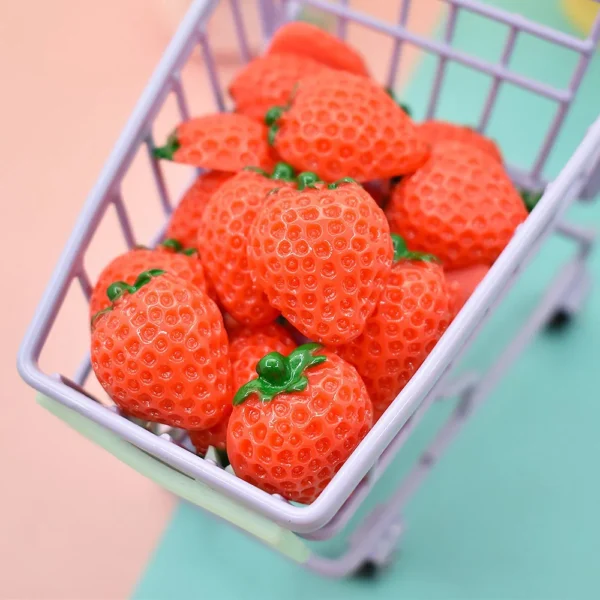 10pcs Simulation Fruit Strawberry Miniature Food Art Cabochons Flatbacks Decoden Charms Craft Supplies Kawaii Accessories - Image 5