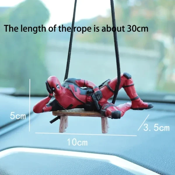 Cartoon Deadpool Car Pendant Rearview Mirror Pendant Interior Accessories Mini Model Toys Action Figures InteriorDecorationModel - Image 8