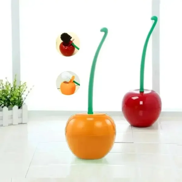 1pc Red Toilet Brush Creative Lovely Cherry Shape Lavatory Toilet Brush Holder Set Toilet Holder Bathroom Accessories - Image 4