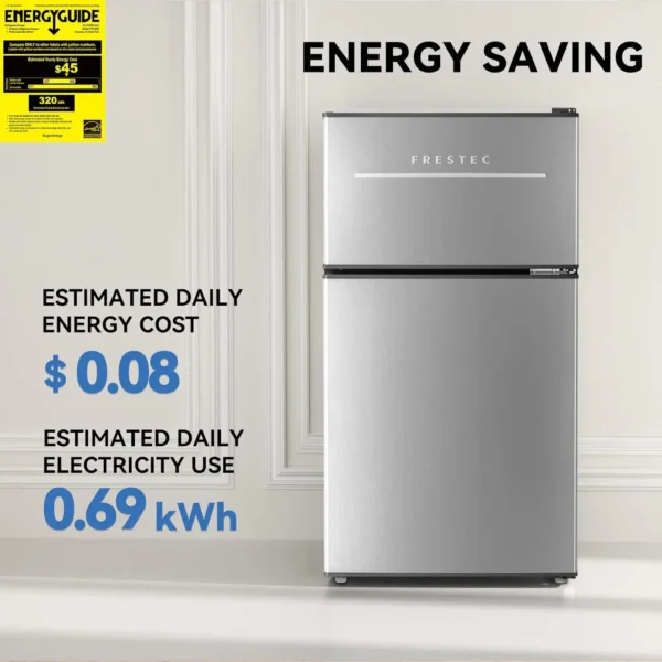Mini Fridge with Freezer 3.5 Cu.Ft. 2 Door Refrigerator and Freezer Small Fridge for Bedroom Home Office Dorm - Image 4