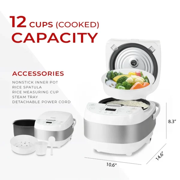2024 CUCKOO CR-0605F 6-Cup(Uncooked)/12-Cup (Cooked) Micom Rice Cooker with Nonstick Inner Pot,13 Menu Options,LCD Display - Image 2