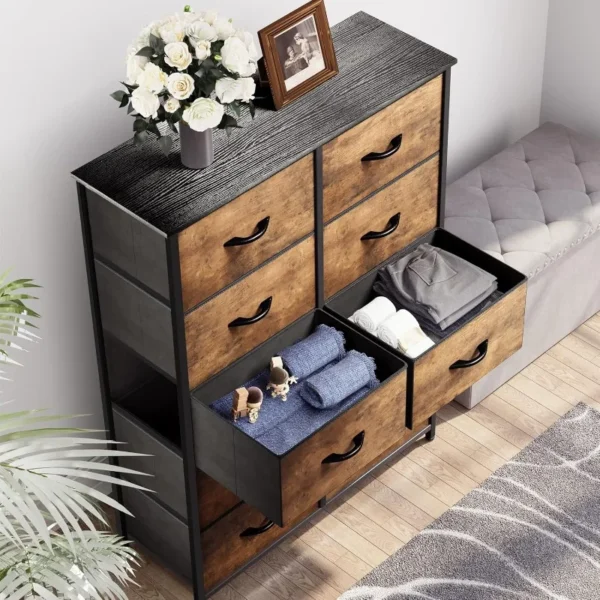 10-Drawer Fabric Dresser, Furniture Storage Tower Cabinet, Organizer for Bedroom, Living Room, Hallway, Closet - Image 4