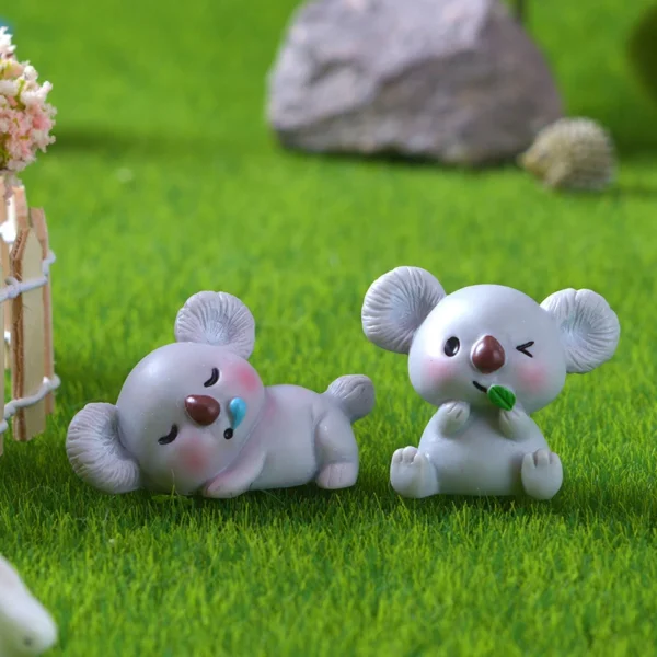 Figurines Miniatures Cute Cartoon Koala Animal Micro Landscape Ornaments For Home Decorations Room Decor DIY Desktop Accessories - Image 5