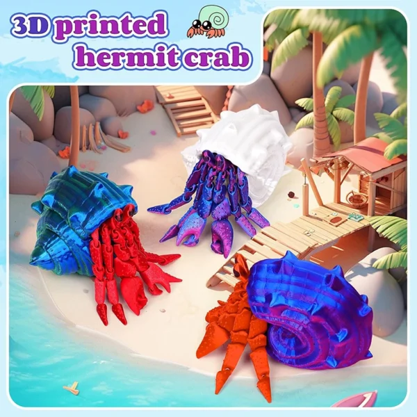 3D Printing Toys Hermit Crab Joint Movable Model Novelty Adult Toy Anti-stress Figurine Miniature Desk Accessories Birthday - Image 7