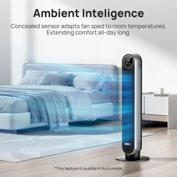 Dreo Tower Fans for Home, 90° Oscillating Standing Fans with Remote, 24 ft/s Velocity Quiet Bedroom Fan, Bladeless Floor Fan - Image 6