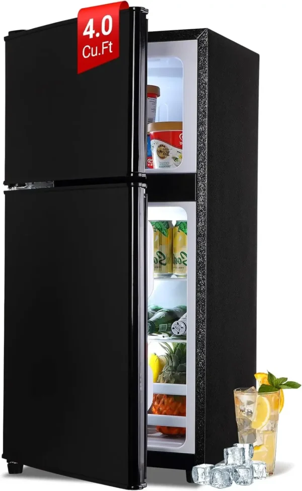 Mini Fridge, 4.0 Cu.Ft Apartment Refrigerator with Freezer, dorm fridges for Apartment, Office, Kitchen, Dorm, Compact Refrigera