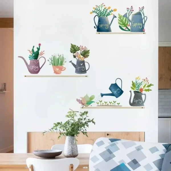 Tropical Leaves Flowers Wall Stickers Plants Mural Bedroom Living Room Decoration Art Decals Wall Paper Home Decoration Stickers - Image 5