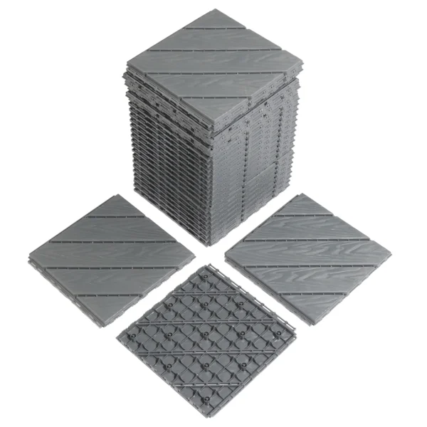 9 Pack, 11.8"x11.8" Waterproof Flooring Tiles for Indoor and Outdoor, Patio Floor Decking Tiles for Porch Poolside Backyard - Image 2