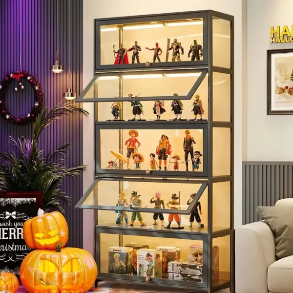 Display Cabinet, 5-Tier Tall Bookcase with Adjustable Shelves, Collectibles Toy Organizers Rack & Display Shelf, Bookshelf - Image 6