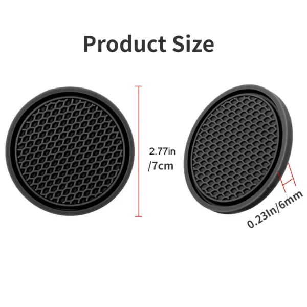 2pcs Car Cup Holder Anti-Slip Coasters Premium PVC Car Coasters Universal Fits Perfectly For Most Cup Car Interior Accessories - Image 6
