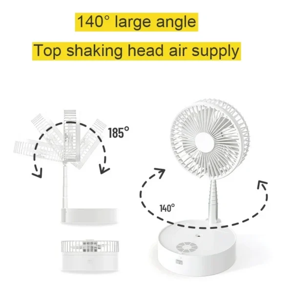 Summer Portable Floor Folding Fan N98 Rechargeable Standing Fan USB Spray Desktop Electric Fans With LED Night Light - Image 4
