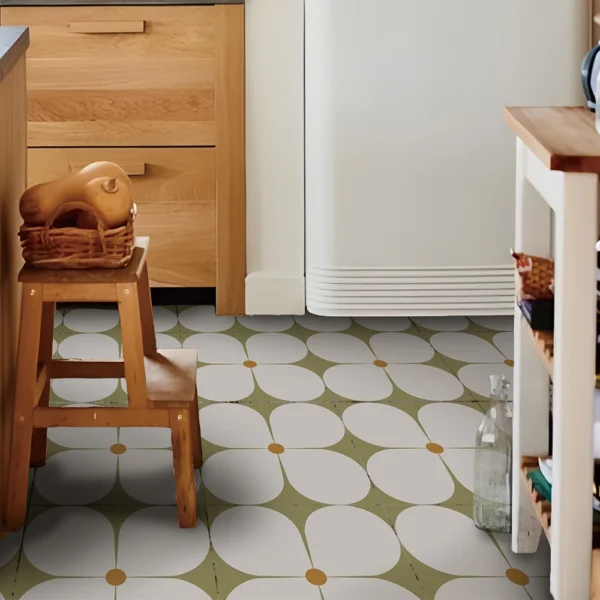 6 PCS Peel and Stick Floor Tiles Waterproof Vinyl Wallpaper Easy DIY Self-Adhesive Flooring for Kitchen Bathroom - Image 3