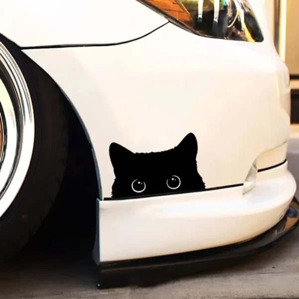1 piece Hot Car Sticker Accessories Poor Cat Is Stealing with Big Eyes Watch Vinyl Car Styling Cover Waterproof PVC - Image 7