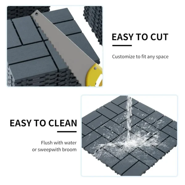 44pcs Interlocking Deck Tiles Outdoor Waterproof All Weather, 12"x12" Indoor Outdoor Flooring for Balcony, Patio Floor Tiles - Image 6