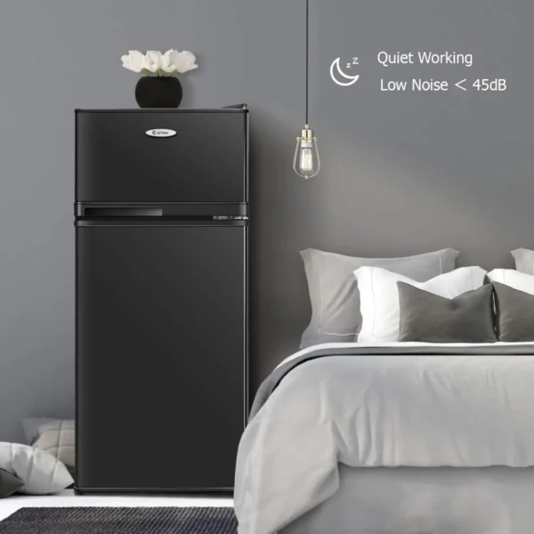 Compact Refrigerator 3.4 Cu. Ft. Classic Fridge with Adjustable Removable Glass Shelves Mechanical Control Recessed Handle - Image 2
