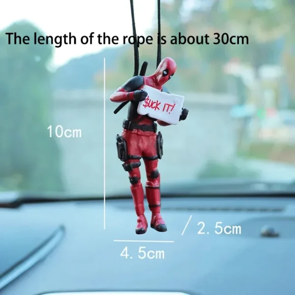 Cartoon Deadpool Car Pendant Rearview Mirror Pendant Interior Accessories Mini Model Toys Action Figures InteriorDecorationModel - Image 10