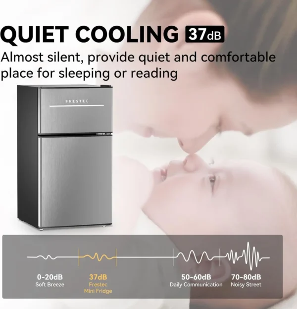 Mini Fridge with Freezer 3.5 Cu.Ft. 2 Door Refrigerator and Freezer Small Fridge for Bedroom Home Office Dorm - Image 5