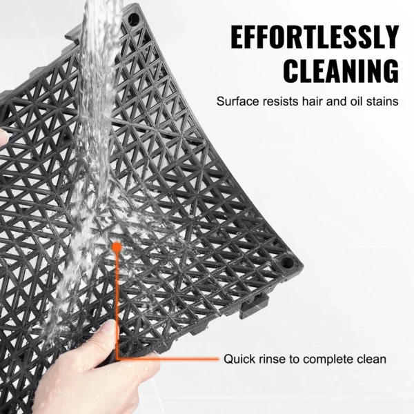 VEVOR Interlocking Tile 12/50/55PCS 12" x 12" Splicing Soft PVC Drainage Floor Tiles Non-Slip Drainage Holes for Bathroom Pool - Image 5