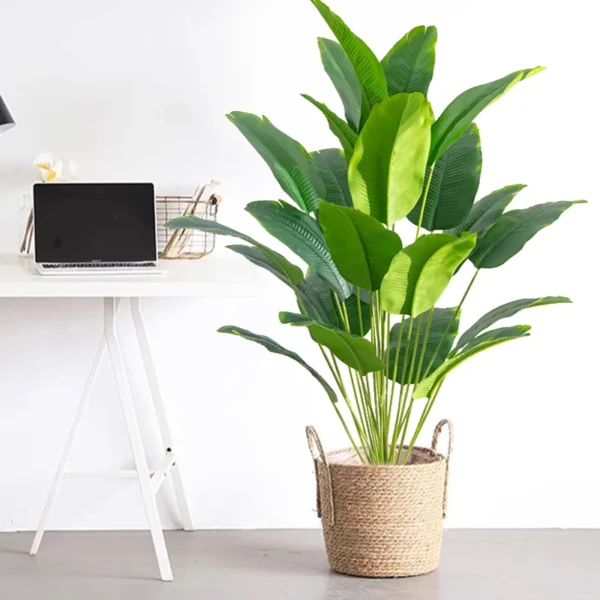 1pc Artificial Plants Large Tropical Palm Tree Fake Banana Plants Leaves Real Touch Plastic Monstera For Home Garden Party Decor - Image 4