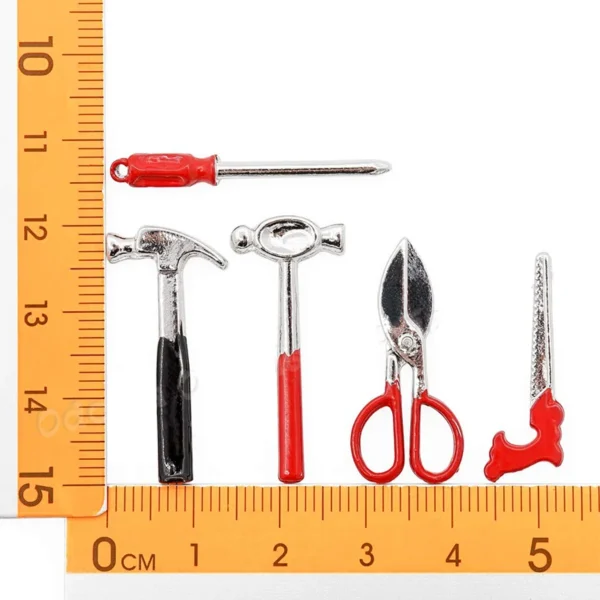 Dollhouse Miniature Accessories Scene Model Alloy Tool Mini Wooden Toolbox Set Miniature Dollhouse Accessoreis Home Decor - Image 5