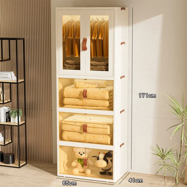 Furniture Living Room Storage Cabinet Baby Wardrobe Children'S Bedroom Foldable Floor-Standing Clothing Organizer Bin - Image 3