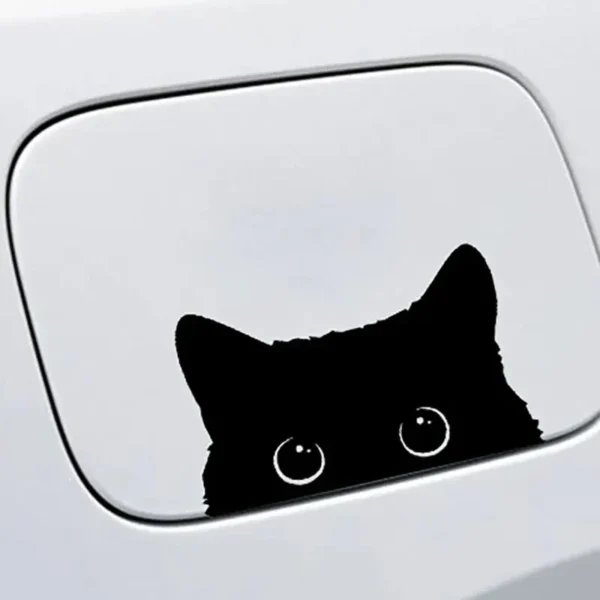 1 piece Hot Car Sticker Accessories Poor Cat Is Stealing with Big Eyes Watch Vinyl Car Styling Cover Waterproof PVC - Image 4