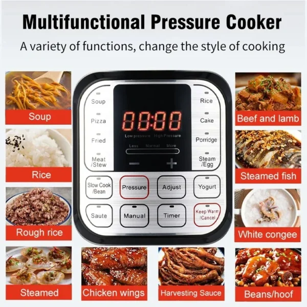 5L Electric Multifunctional Pressure Cooker Express Multicooker instant Pot for Kitchen Soup Rice Cooker 220V EU Plug - Image 4