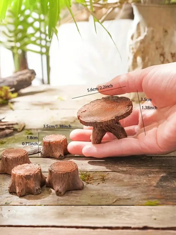 5 miniature tree stump garden art accessories resin decoration, garden landscape accessories, resin creative crafts - Image 4