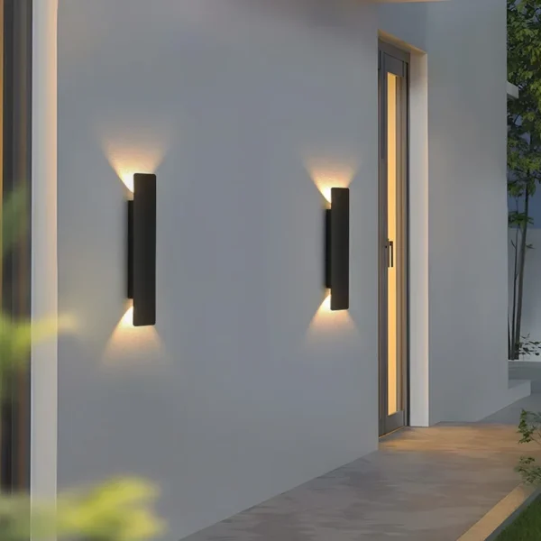 Outdoor Waterproof Wall Lamps Strip Aluminum Wall Lights 18W LED Black Wall Lamp Bedroom Exterior Outdoor Lighting Fixtures - Image 6